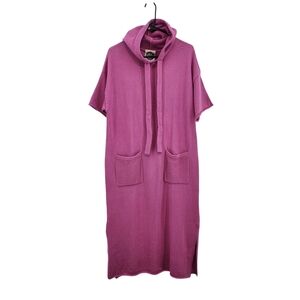 Zenzee Women's Cozy Cotton Hoodie Dress - Bubblegum